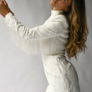 Sterling fringe dress ivory white